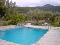 Piscina con chorro de agua
