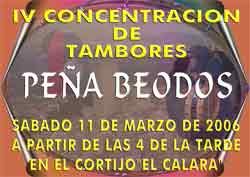 Cartel de presentación IV CONCENTRACIÓN DE TAMBORES "PEÑA BEODOS"
